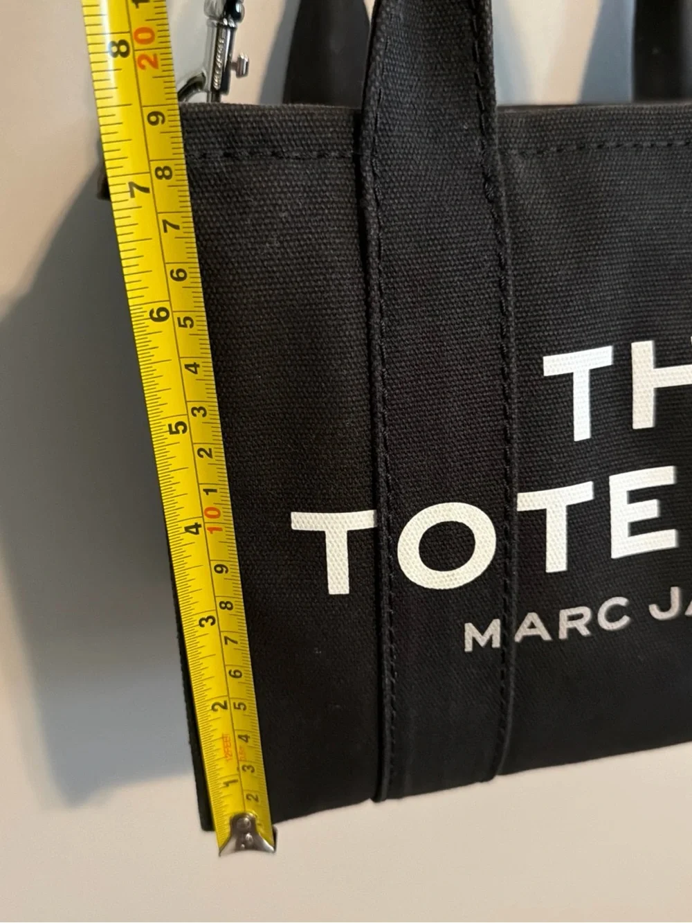 Marc Jacobs Black Canvas 'The Tote Bag' Small Tote with Crossbody Strap